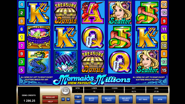 Бонусная игра Mermaids Millions 8