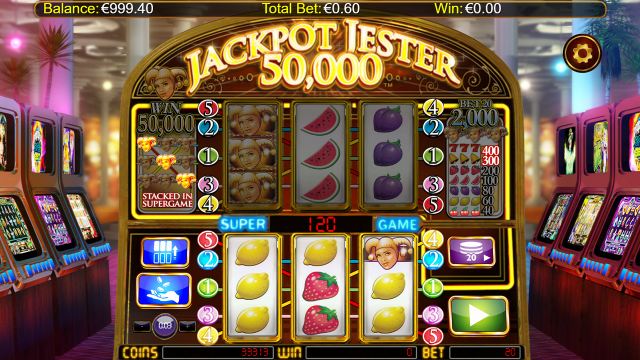 Игровой интерфейс Jackpot Jester 50 000 10